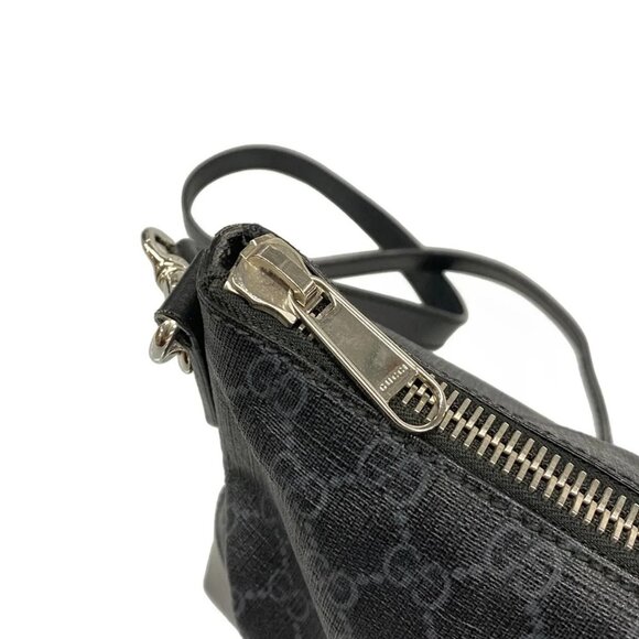 GUCCI GG Supreme Canvas Messenger Bag 474139 Black Dark Navy Red PVC - - Picture 11 of 15